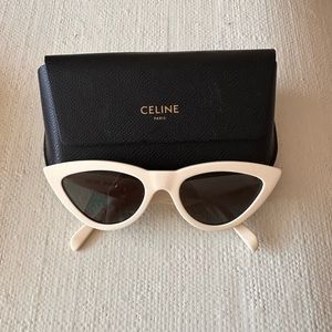 Celine Cat Eye Acetate Sunglasses Ivory/Green - CL4019IN